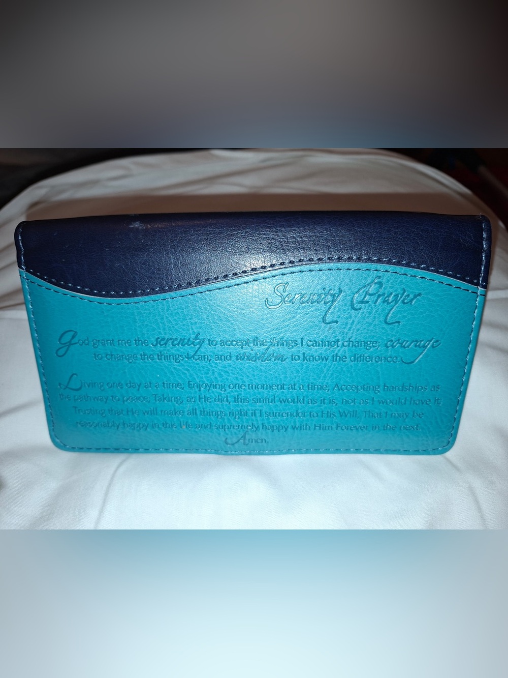 Serenity Checkbook Wallet- Teal and Navy